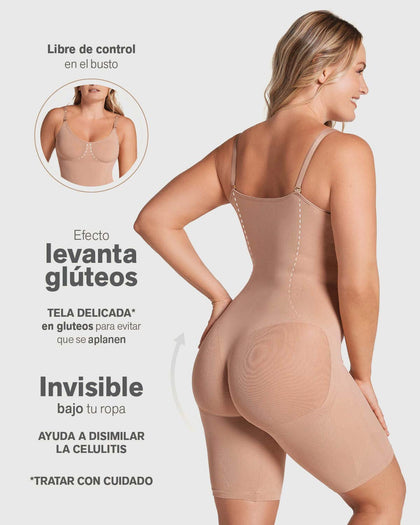 Faja body invisible de compresión efecto levanta cola#color_087-cafe-medio