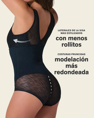 Faja tipo body con bralette incorporado con compresión de abdomen#color_700-negro