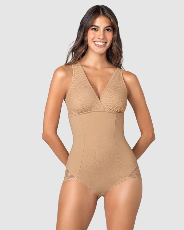 Faja tipo body con bralette incorporado con compresión de abdomen