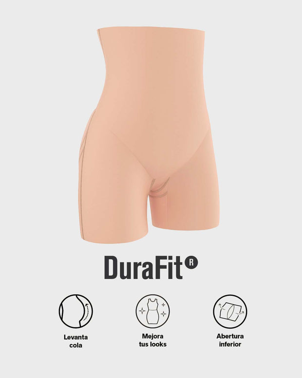 Short media pierna tiro extra alto, levanta glúteos