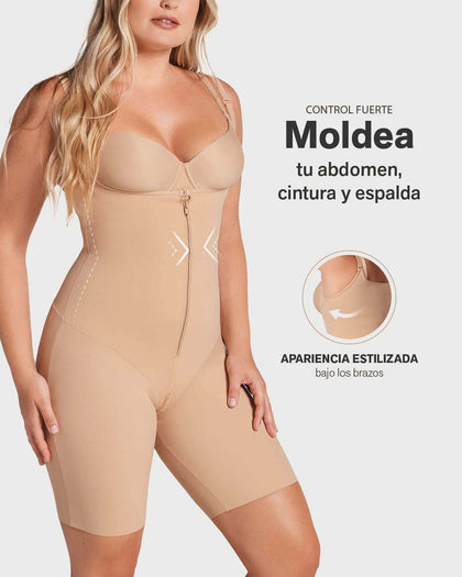 Body de Compresión Fuerte en Abdomen con Efecto Levanta Cola#color_801-cafe-medio