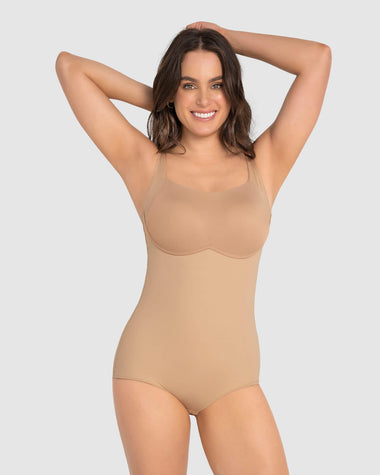 Body de compresión de abdomen con bra incorporado#color_801-cafe-medio