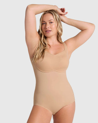 Body de compresión de abdomen con bra incorporado#color_801-cafe-medio