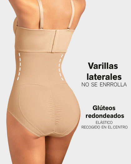 Faja pantalón de compresión y realce de glúteos#color_801-cafe-medio