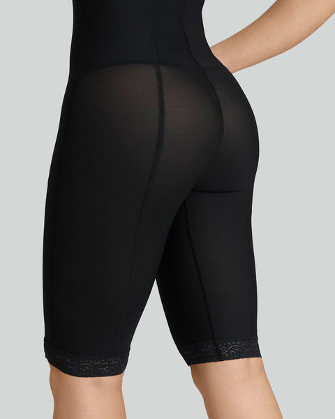 Faja body compresión fuerte en abdomen y muslos con efecto levanta cola#color_700-negro