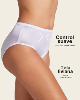 Panty clásico pierna alta con excelente cubrimiento tela suave#color_000-blanco
