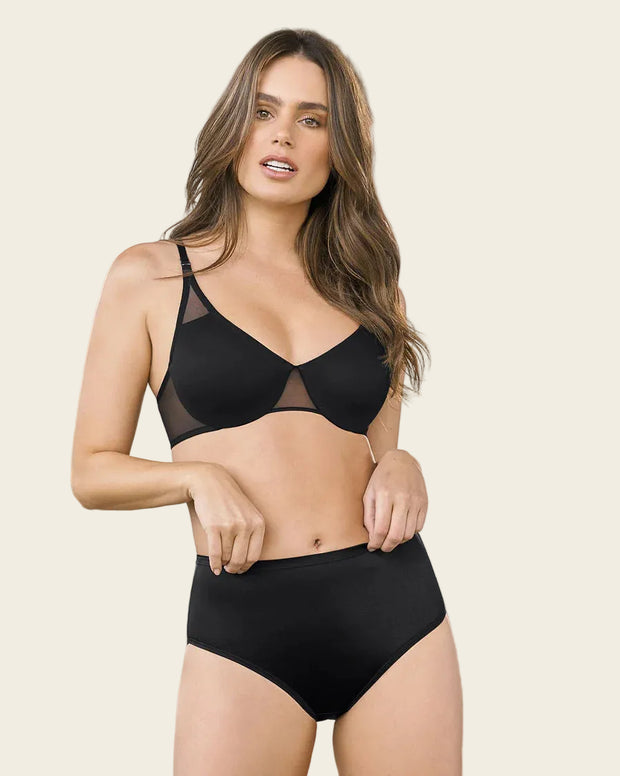 Panty clásico pierna alta con excelente cubrimiento tela suave