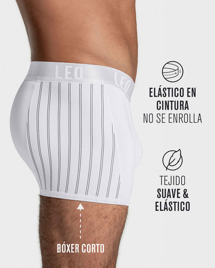 Bóxer corto con tecnología de ajuste perfecto en microfibra#color_000-blanco