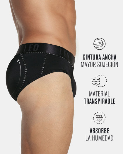Bóxer brief de aumento de glúteos en microfibra con almohadillas extraibles#color_700-negro