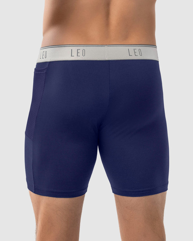 Bóxer deportivo con bolsillo lateral en microfibra