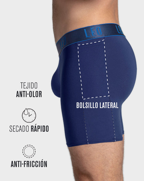 Bóxer deportivo con bolsillo lateral en microfibra