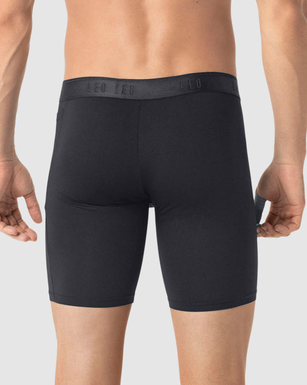 Bóxer deportivo con bolsillo lateral en microfibra