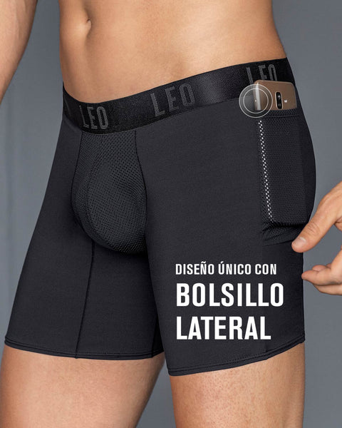 Paquete x5 bóxers deportivos largos con bolsillo lateral en microfibra#all_variants