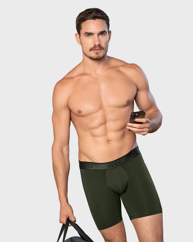 Bóxer deportivo con bolsillo lateral en microfibra