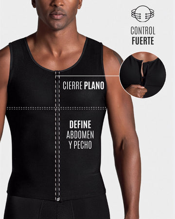 Chaleco masculino de compresión fuerte en Powerslim®#color_700-negro