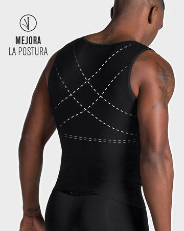 Chaleco masculino de compresión fuerte en Powerslim®#color_700-negro