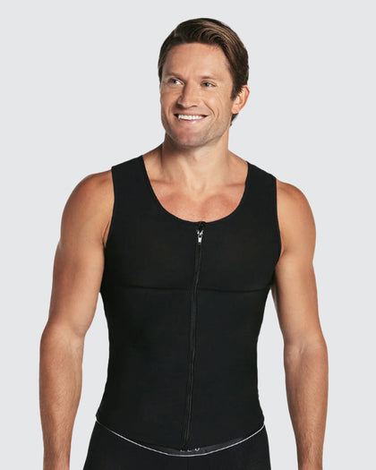 Chaleco masculino de compresión fuerte en Powerslim®#color_700-negro