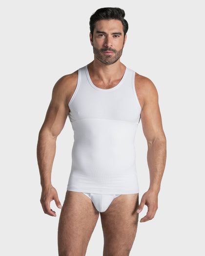 Camiseta de compresión moderada en abdomen y zona lumbar en algodón elástico