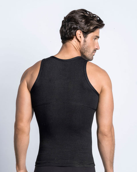 Paquete x5 camisetas de compresión moderada en abdomen y zona lumbar en algodón elástico#color_700-negro