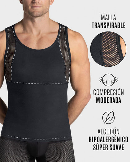 Camiseta manga sisa de compresión fuerte ideal para uso diario con algodón pima#color_700-negro
