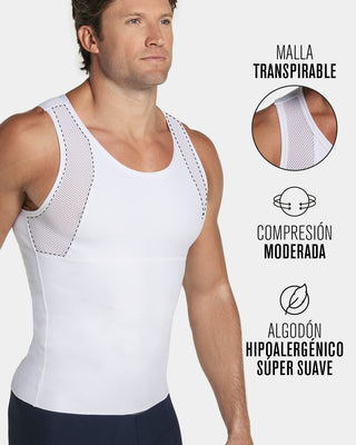 Camiseta manga sisa de compresión fuerte ideal para uso diario con algodón pima#color_000-blanco