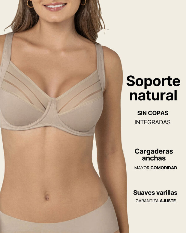 Brasier de buen cubrimiento ideal para busto pesado natural support
