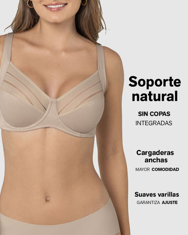 Brasier de buen cubrimiento ideal para busto pesado natural support#color_802-cafe-claro