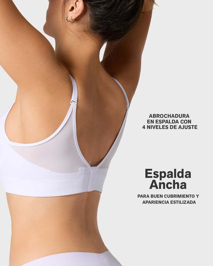Brasier triangular de realce alto y buen cubrimiento Memory Bustier#color_000-blanco