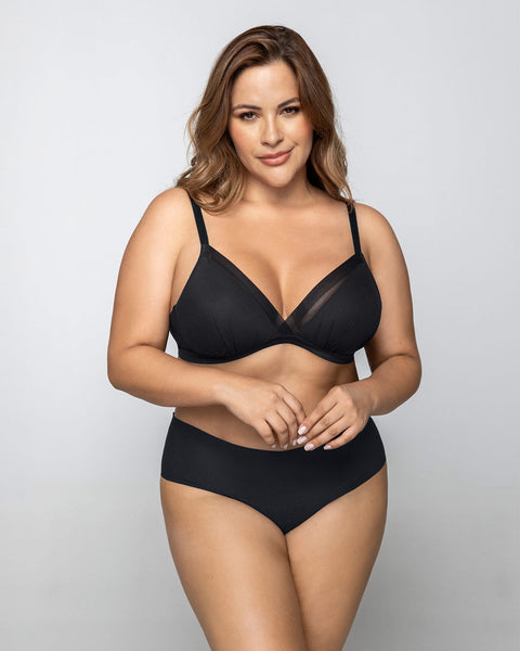 Brasier ultraliviano sin varilla con copas en espuma y tul sexy fresh bra#color_700-negro