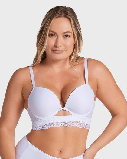 Brasier doble realce con escote profundo en espalda#color_000-blanco