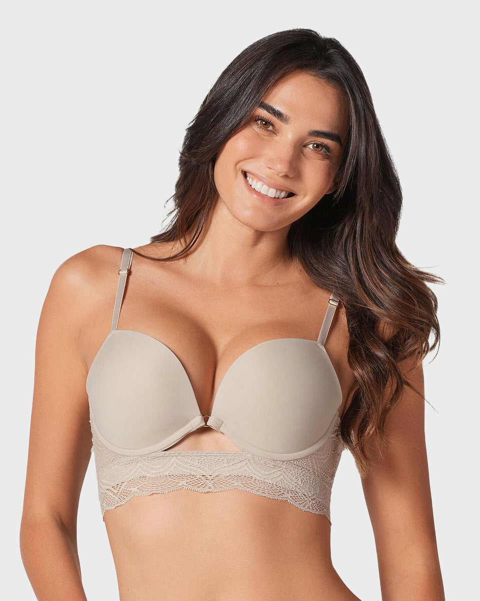 Brasier doble realce con escote profundo en espalda