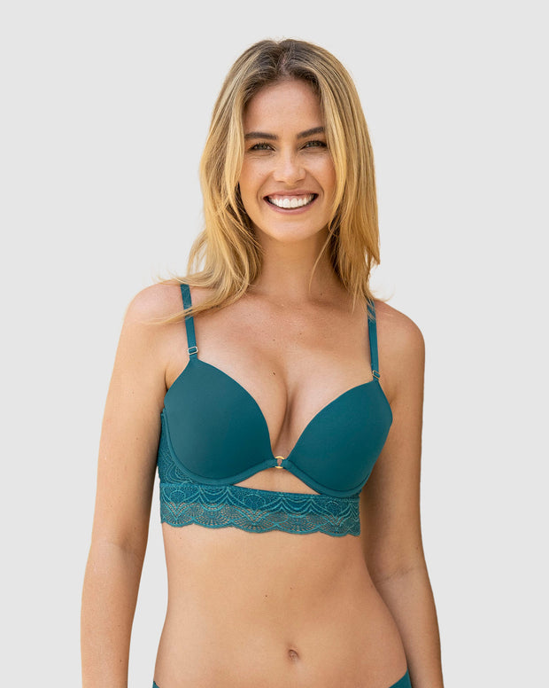 Brasier doble realce con escote profundo en espalda