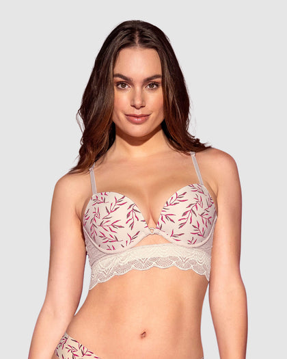 Brasier doble realce con escote profundo en espalda#color_b10-estampado-ramas