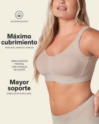 Brasier tipo top multiusos ultracómodo en algodón#color_802-cafe-claro