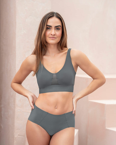 Brasier tipo top de copas extraíbles totalmente cómodo y liviano Flexi Brastop#color_673-gris