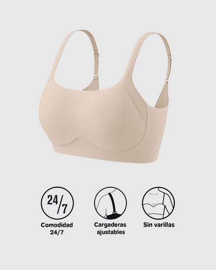 Brasier sin varilla ultracómodo de alto soporte y cubrimiento everyday bra#color_802-cafe-claro