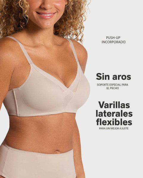 Brasier sin varilla de realce alto incorporado Magical Bra#color_802-cafe-claro