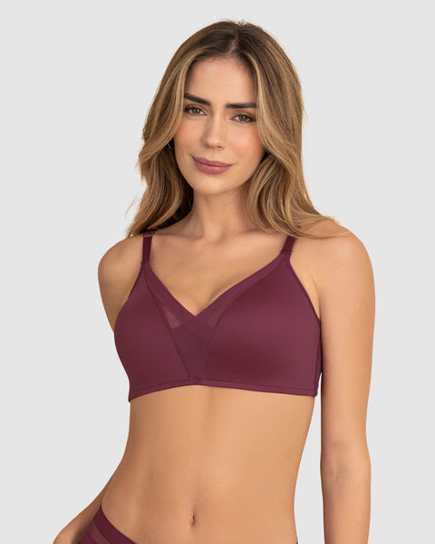 Brasier sin varilla de realce alto incorporado Magical Bra#color_382-vino-tinto