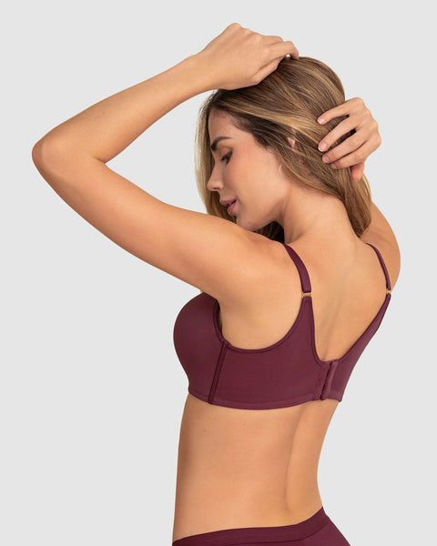 Brasier sin varilla de realce alto incorporado Magical Bra#color_382-vino-tinto