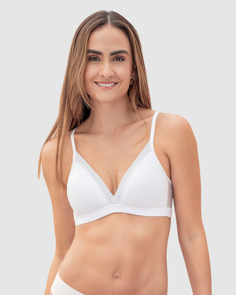 Brasier sin varilla Pura Comodidad con detalles en encaje#color_000-blanco