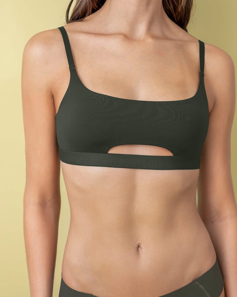 Daily-Sexy Top con abertura frontal#color_249-verde