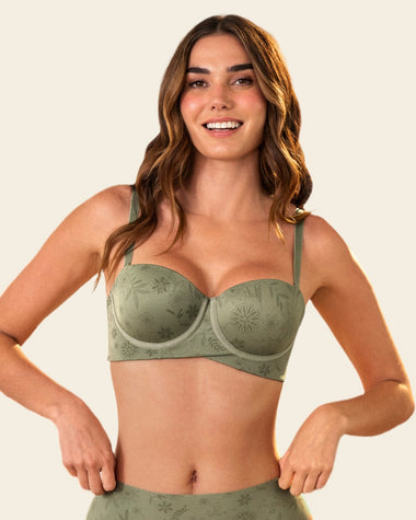 Brasier strapless ideal para busto medioiano y grande#color_060-verde-estampado