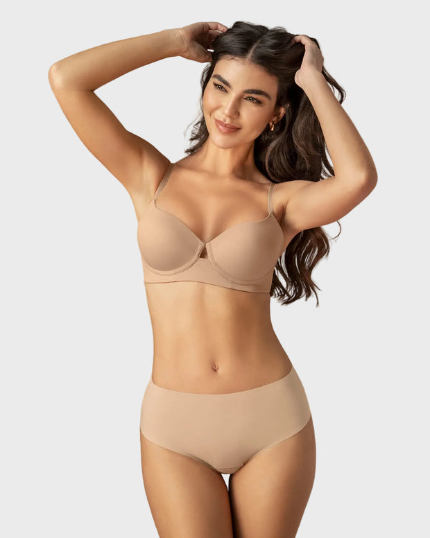 Brasier de realce alto con escote profundo