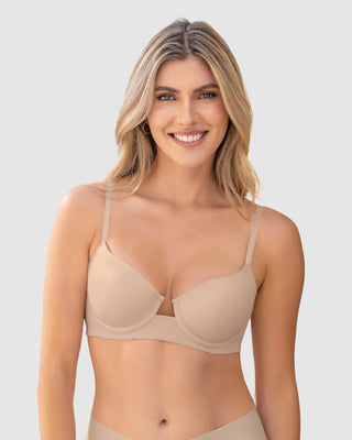 Brasier de realce alto con escote profundo#color_802-cafe-claro