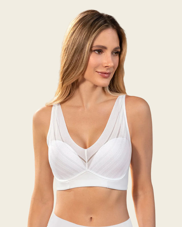 Brasier sin arco, alto cubrimiento en escote y espalda