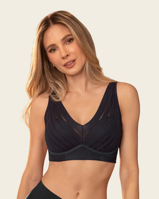 Brasier sin arco, alto cubrimiento en escote y espalda