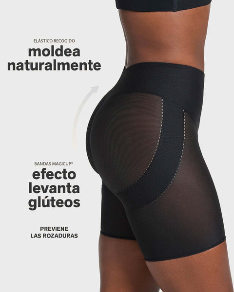 Panty faja tipo short levanta cola de compresión en abdomen#color_700-negro