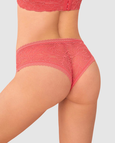 Panty cachetero en Smartlace® floral#color_356-coral