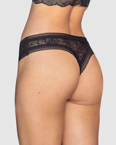 Panty brasilera en Smartlace® floral#color_700-negro