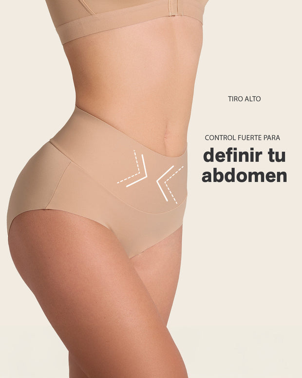 Panty hípster tiro alto de compresión fuerte de abdomen